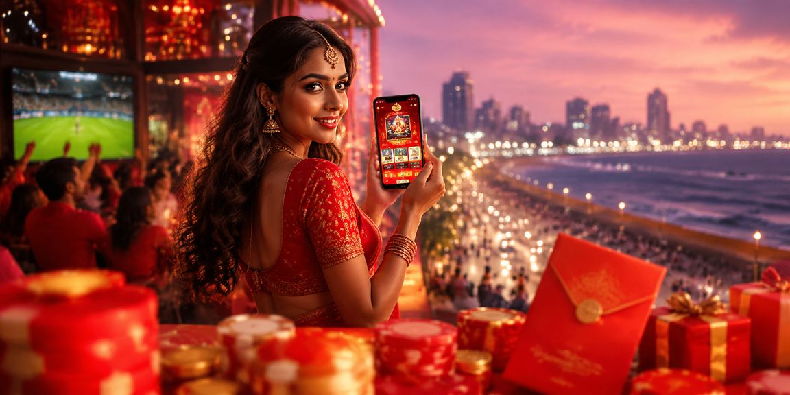 Chennai Marina Beach cricket betting with red gold ambience