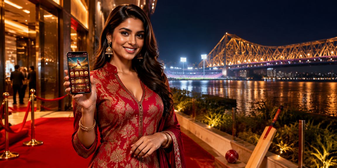 Evening view of Kolkata’s Howrah Bridge with digital card games and betting insights